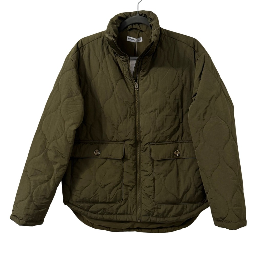 SONOMA‎ Quilted Jacket Womens XS Olive Green Outdoor Casual Utility Chore